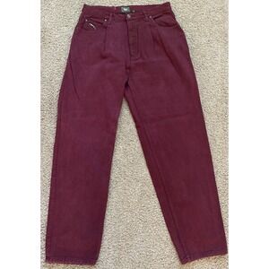 Vintage U Jeans Men's Jeans‎ Maroon Size 34x32 Actual 32x31 Metal Logo Tag